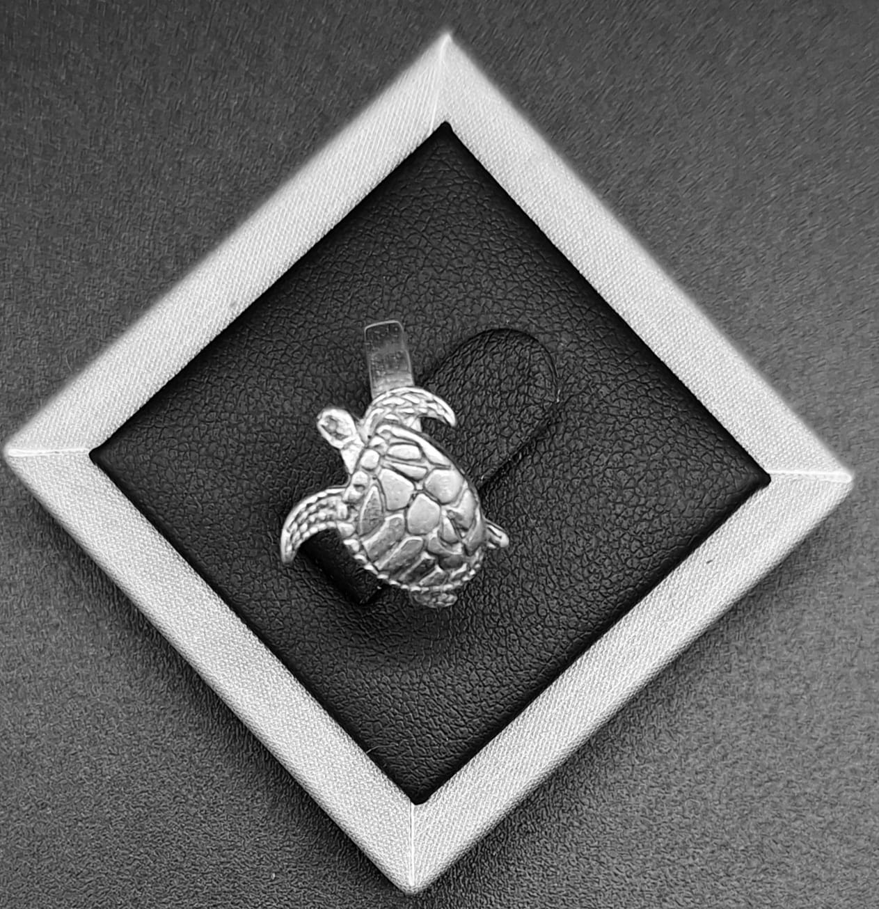 Anillo Plata 925 , Tortuga, sello de autenticidad Plata Ley .925