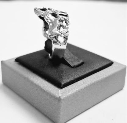 Anillo de Cuatro Caballos en Plata Ley 925, vista frontal