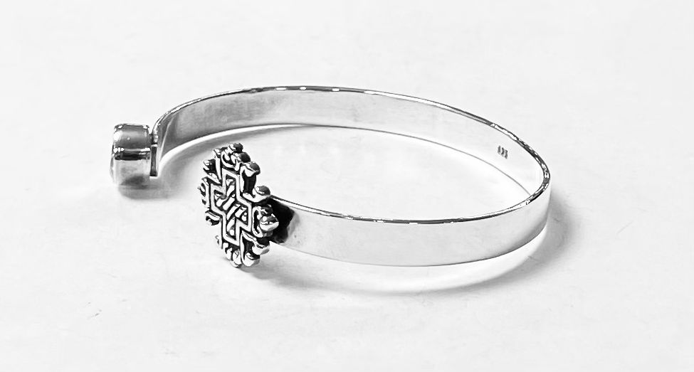 Brazalete en Plata Ley 925, vista frontal