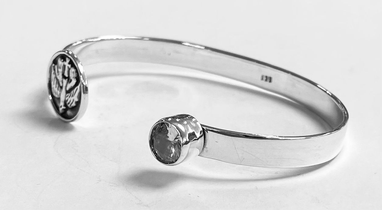 Brazalete en Plata Ley 925, vista frontal