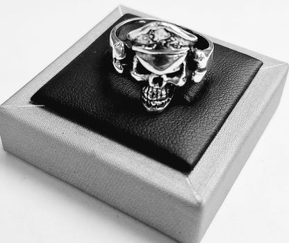 Anillo Calavera en Plata 925, sello de autenticidad Plata Ley .925