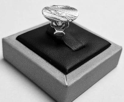 Anillo Diamantada en Plata Ley 925, vista frontal
