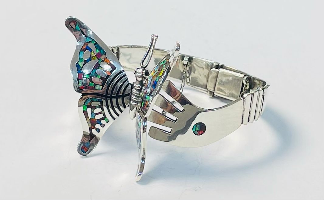 Brazalete con Opalo en Plata Ley 925, vista frontal