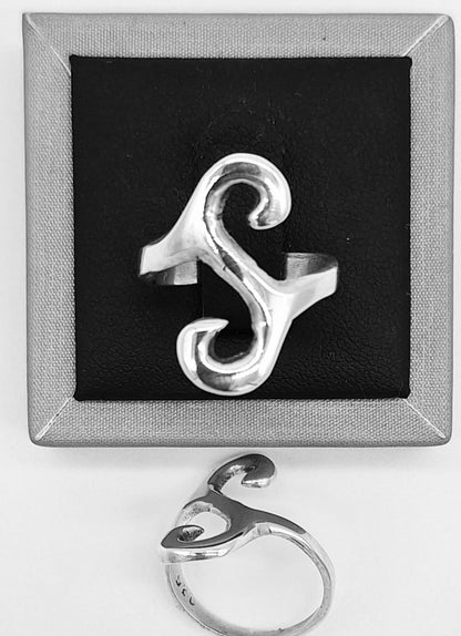 Anillo Plata Ley 925, vista frontal