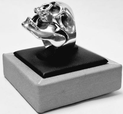 Anillo Calavera en Plata Ley 925, vista frontal