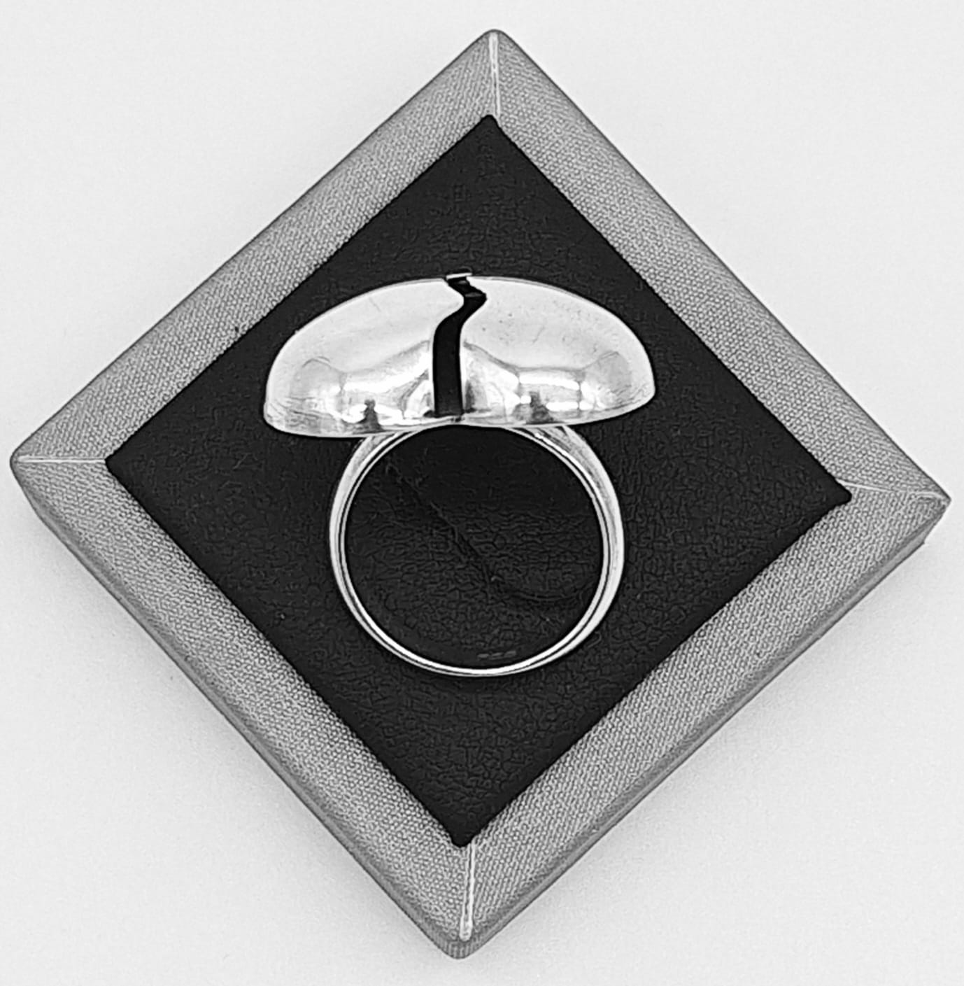 Anillo Corazon Plata Ley 925, vista frontal