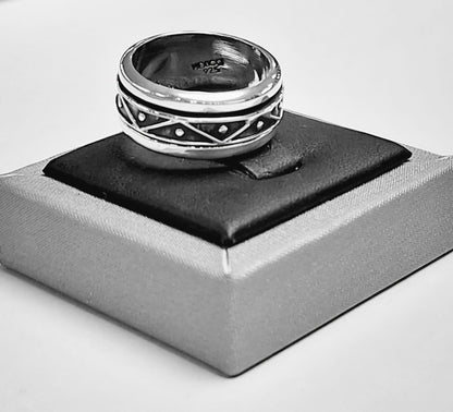 Anillo Anti Ansiedad en Plata 925, vista frontal