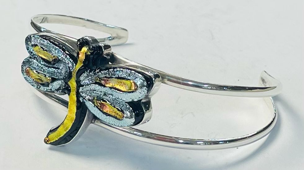 Brazalete con Dicroico en Plata 925, vista frontal