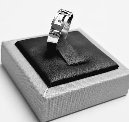 Anillo Grecas en Plata Ley 925, vista frontal