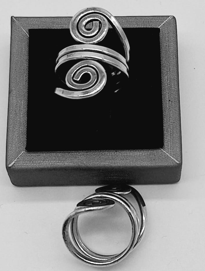 Anillo Plata Ley 925, vista frontal