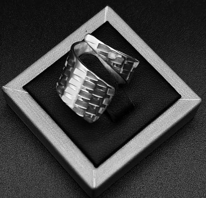 Anillo Diamantada Plata Ley 925, vista frontal