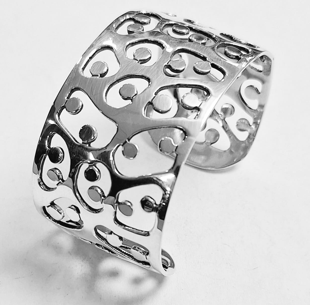 Brazalete en Plata Ley 925, vista frontal