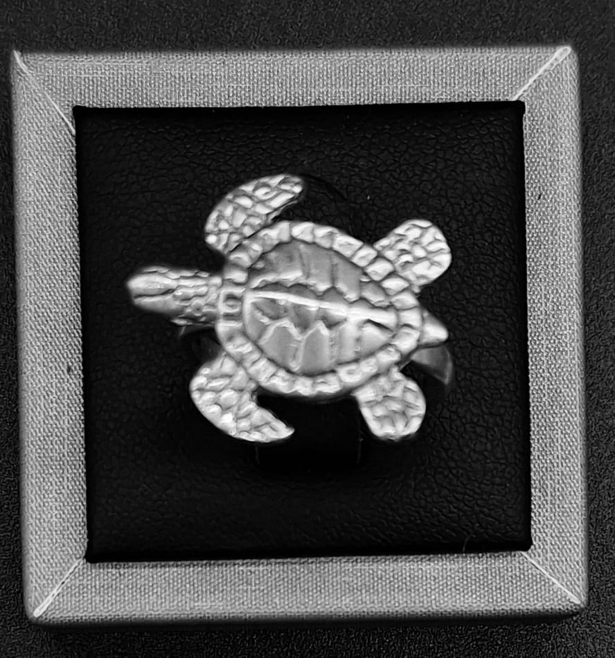 Anillo Plata Ley 925, Tortuga, sello de autenticidad Plata Ley .925