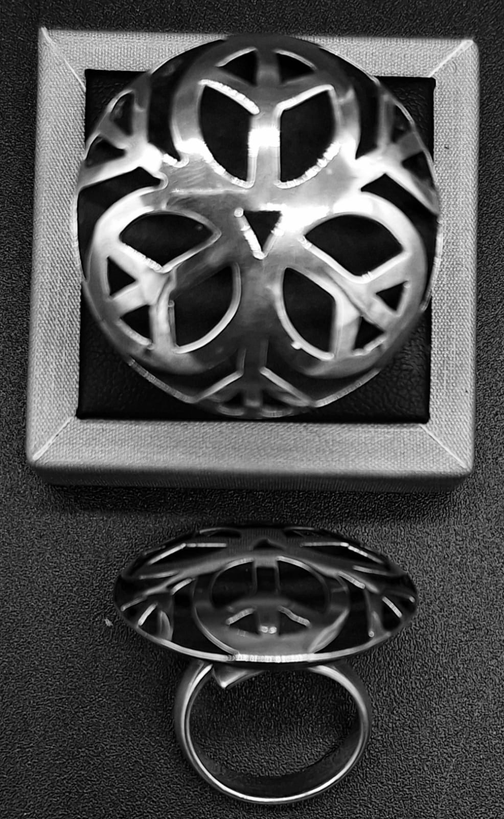 Anillo Plata Ley 925 , Vintage, vista frontal