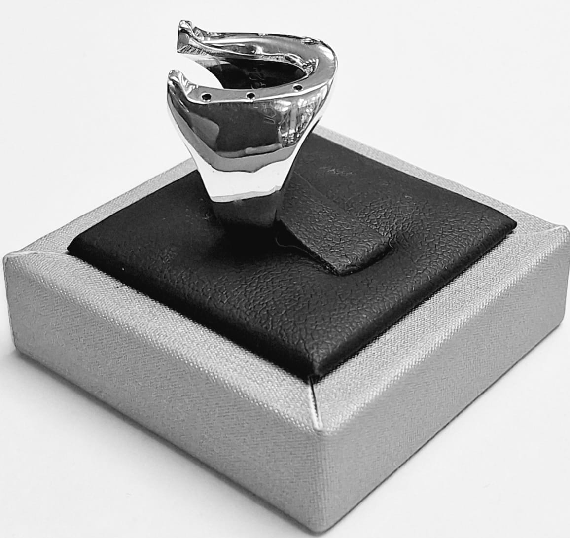Anillo de Herradura en Plata Ley 925, vista frontal