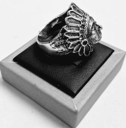 Anillo Indio en Plata Ley 925, vista frontal