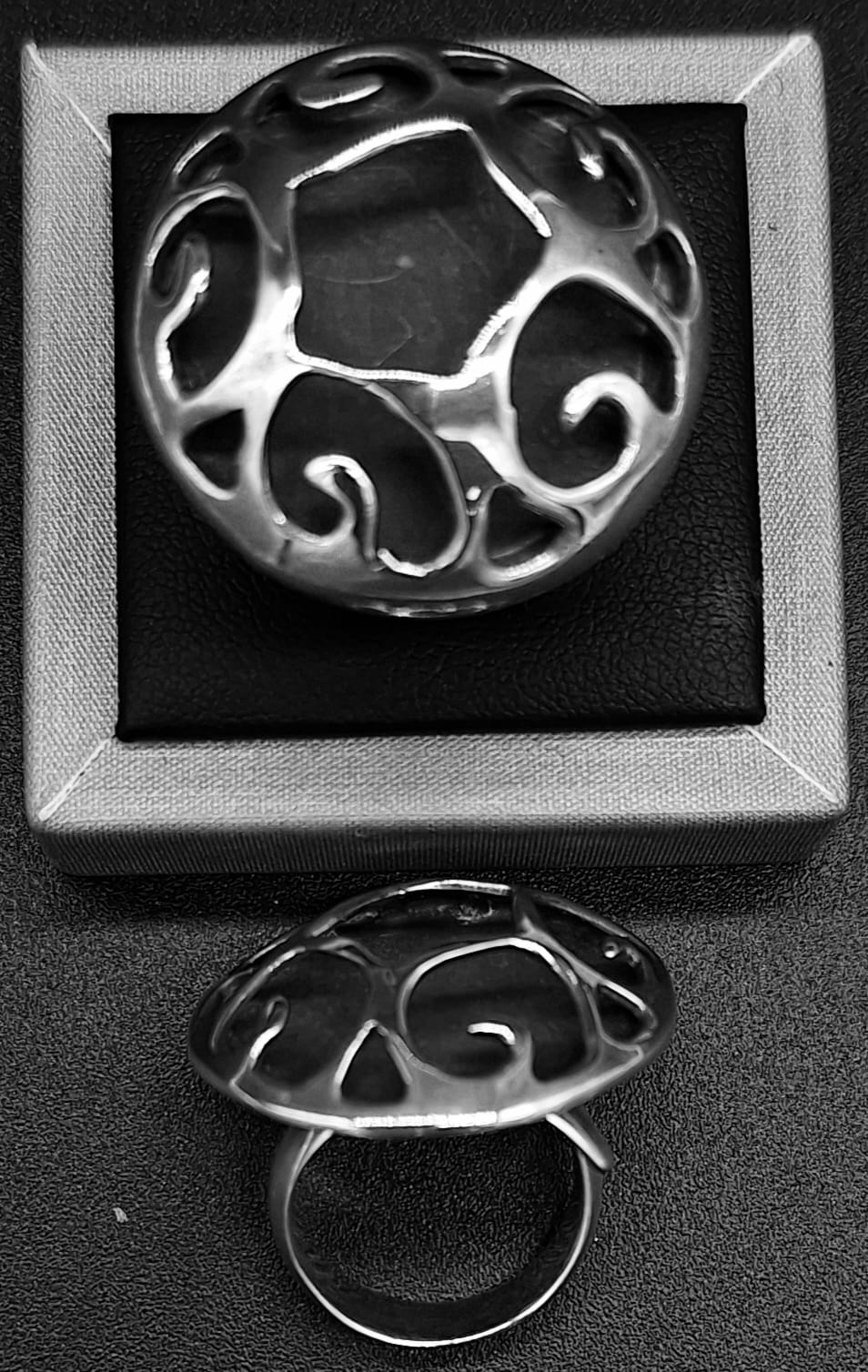 Anillo Plata Ley 925 , Vintage, vista frontal