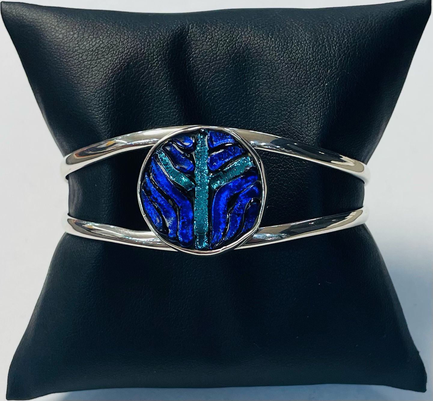Brazalete con Dicroico en Plata Ley 925, sello de autenticidad Plata Ley .925