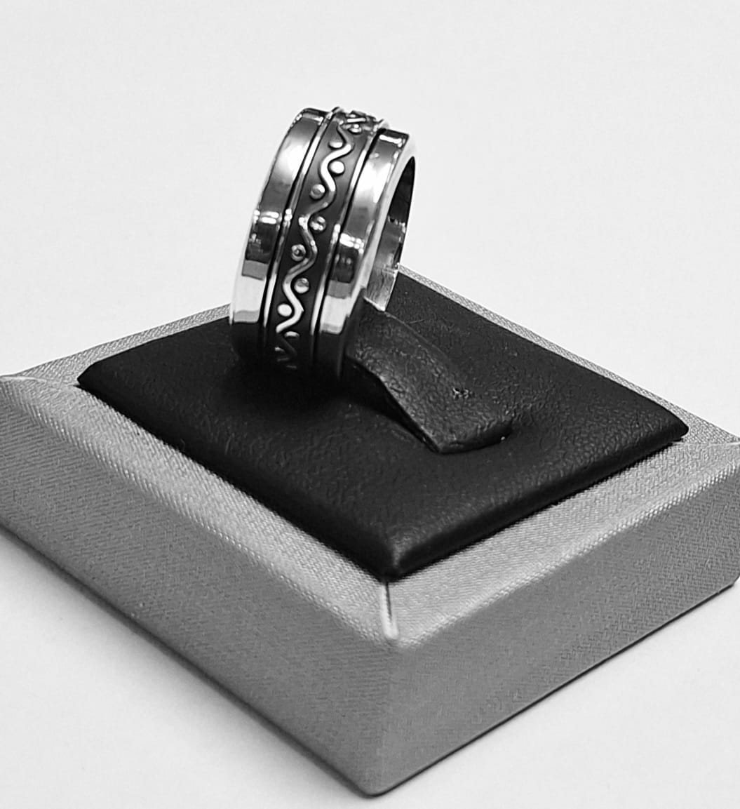 Anillo Anti Ansiedad en Plata Ley 925, sello de autenticidad Plata Ley .925