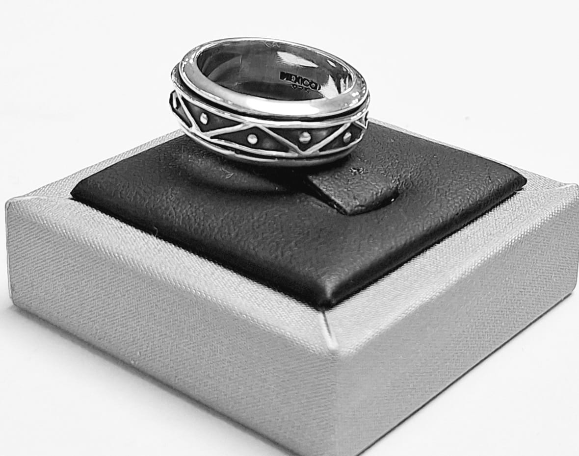 Anillo Anti Ansiedad en Plata Ley 925, sello de autenticidad Plata Ley .925