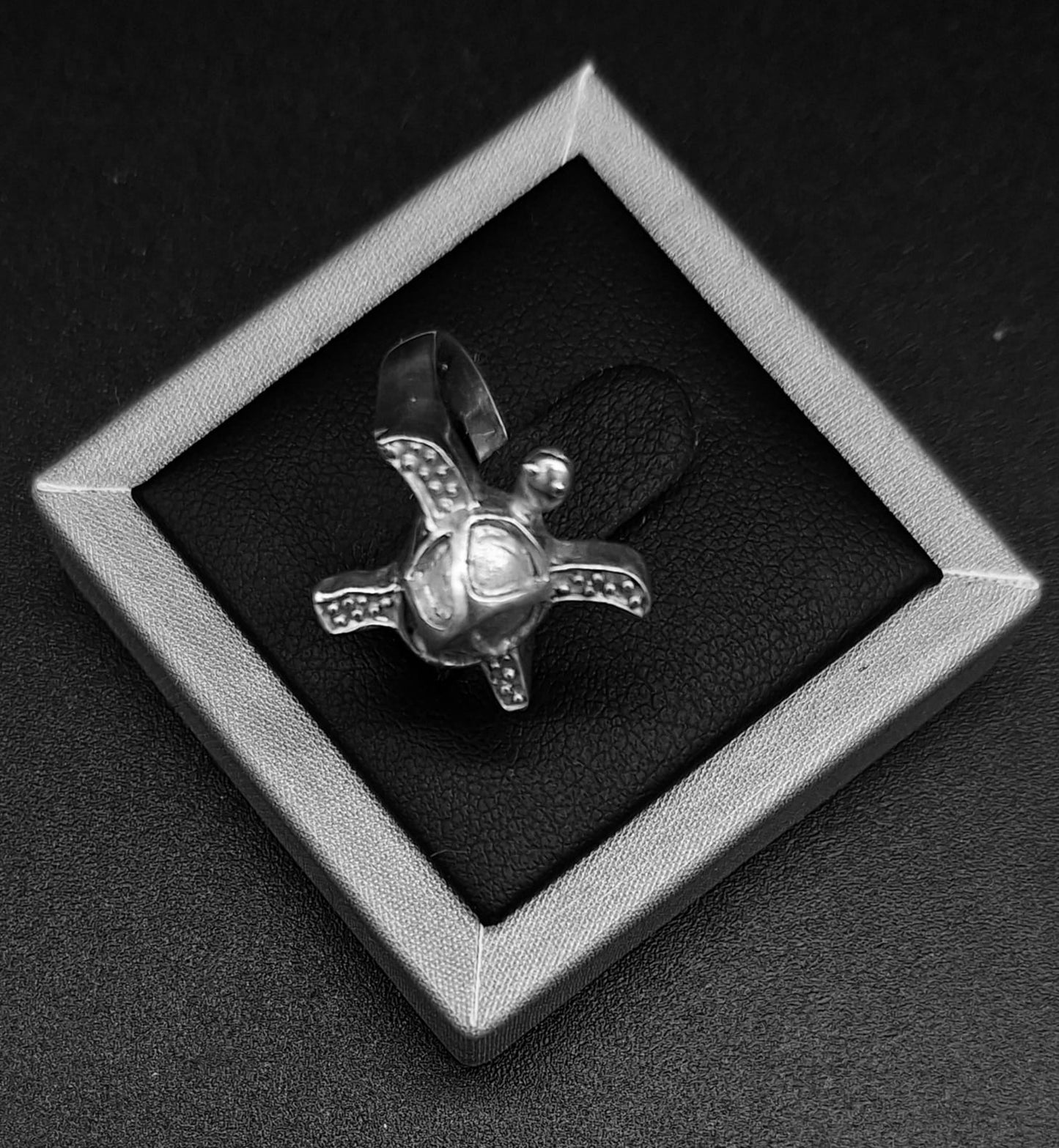 Anillo Plata Ley 950 , Tortuga, vista frontal