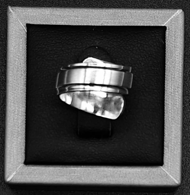 Anillo Plata Ley 925, vista frontal