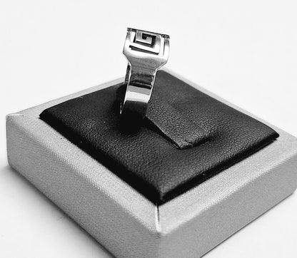 Anillo Grecas en Plata Ley 925, vista frontal