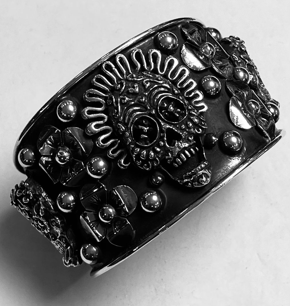 Brazalete Catrina en Plata Ley 925, vista frontal