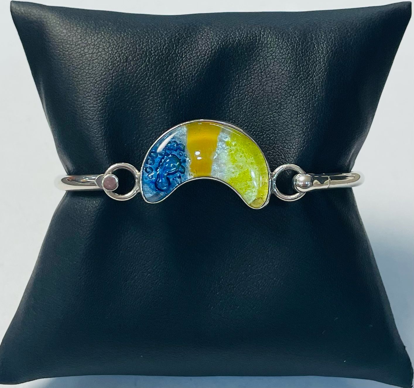 Brazalete con Dicroico en Plata Ley 925, sello de autenticidad Plata Ley .925