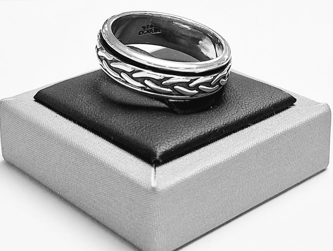 Anillo Anti Ansiedad en Plata Ley 925, sello de autenticidad Plata Ley .925