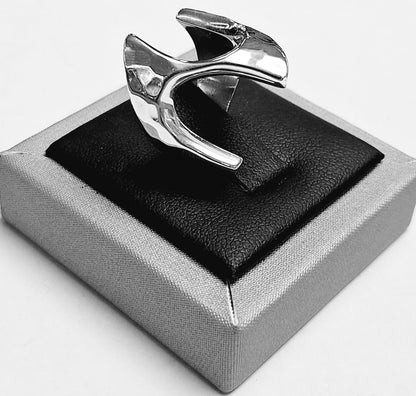Anillo Martillada en Plata Ley 925, vista frontal