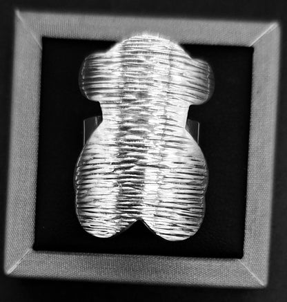 Anillo Plata Ley 925, Oso, vista frontal
