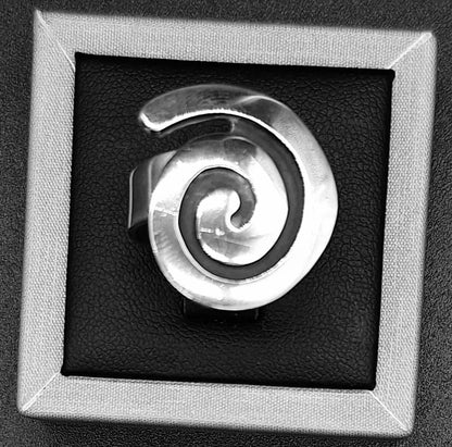 Anillo Plata Ley 925 , Espiral, vista frontal