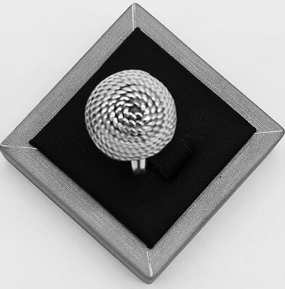 Anillo Plata Ley 925 , Espiral ., vista frontal