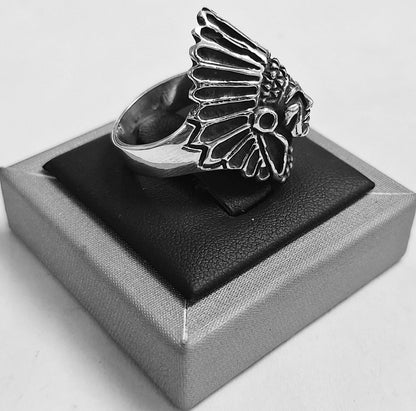 Anillo Indio en Plata Ley 925, sello de autenticidad Plata Ley .925